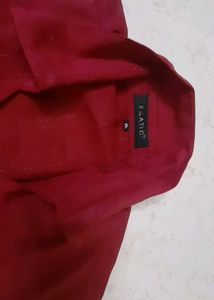 Formal top Maroon With Side Slit and pastel shirt