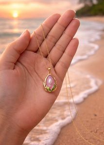Elegant Pink Stone Pendant Necklace