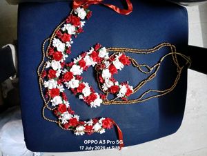 Red &amp; White Floral Jewellery Set