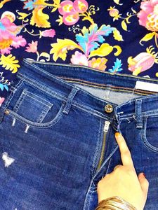 Dark Blue Rough Denim Jean
