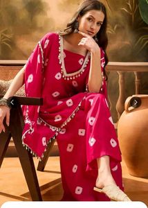 Elegant Navy Bandhani Kurta Set