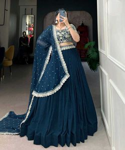 Designer Navy Blue Lehenga Choli with Dupatta