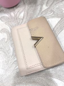 Chic Beige Wallet with Gold Accent