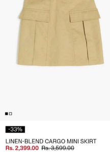 H&amp;M Linen Blend Cargo Skirt