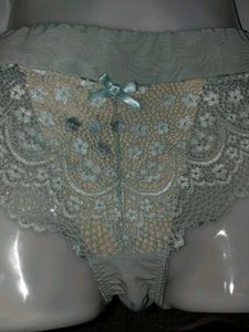 Premium Mint Green High-Waist Sheer Lace Panty (Si