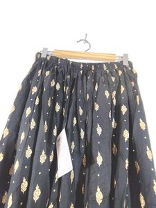 Black With Gold Printed Skirt (Women's)