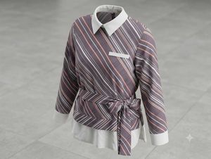 ⭐Make a offer Striped Layered Shirt with Belt