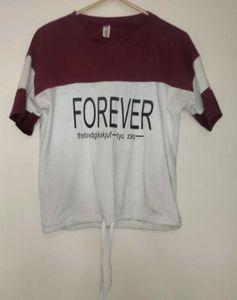 Maroon &amp; White Graphic T-Shirt