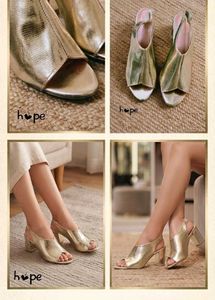Stylish Gold Slingback Block Heels