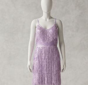 Sparkling Fringe Evening Gown