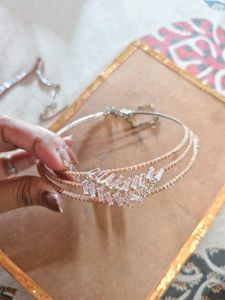 Elegant Cz Choker Necklace &amp; Earrings Set