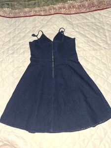 Denim Lace-Up Mini Dress size-small