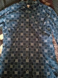 Men's Navy Checked Casual Shirt