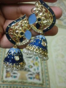 Beautiful Blue Jhumka Earrings