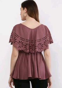 Chic Mauve Cut-Out Sleeve Top