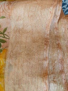 Floral Print Peach Saree
