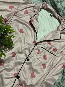 Satin Heart Pj Set