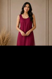 Burgundy Kurta with Sequins Sleeves
