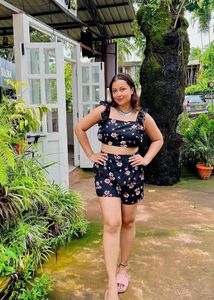 Black Floral Ruffle Co ord set