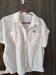 Classic White Short Sleeve Button-Up Shirt