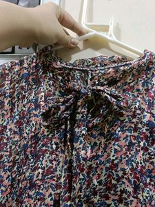 Floral Tie-Neck Midi Dress