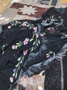 Elegant Black Embroidered Kurta Set