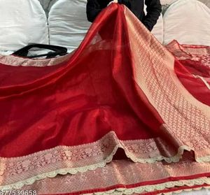 Elegant Red Banarasi Silk Saree