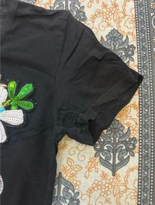 Embellished Black T-Shirt