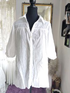 White Cotton Button-Down Tunic