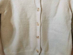 Collared Cardigan - Ivory &amp; Black