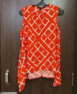 Chic Geometric Print Sleeveless Top