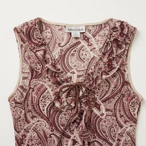Vintage Y2K Paisley Lace-Up Tank Top