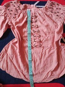 Pink Bell Sleeve Corset Top