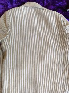 Boys Printed Party/Festive Designer Blazer (Cream)