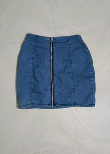 Blue Denim Mini Skirt