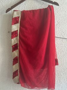2.5 Meter Full Net Dupatta With Velvet Desig Borde
