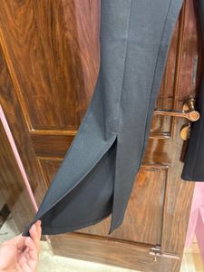 Black Flare Pants with Slits