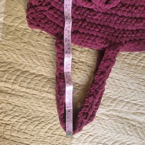 Plush Purple Crochet Handbag