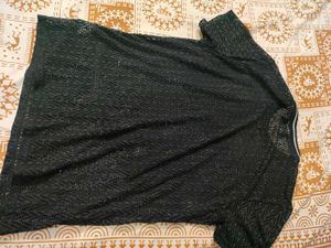 KOOVS Black Mesh T shirt