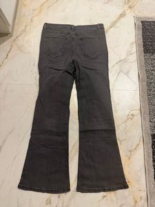 Flared Grey Denim Jeans