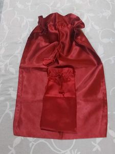 2 Satin Drawstring Pouch Shagun Bags