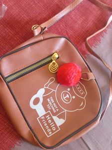 Sling  Bag with Pom Po
