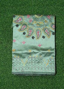 Embroidered Katha Stitch Saree