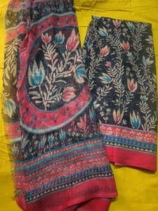 Vibrant Floral Print Dress meterial