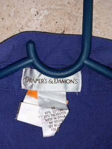 Vibrant Royal Blue Button-Up Blouse Oversized