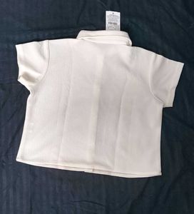 Stylish White Short Sleeve Button-Up Shirt