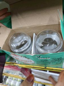 Set of 2 Decorative Glass Jars
