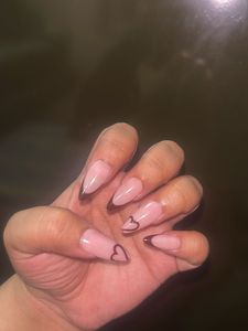 12 French Tip Heart Nails