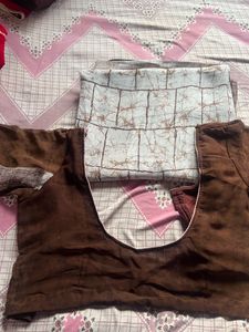 silk saree brown