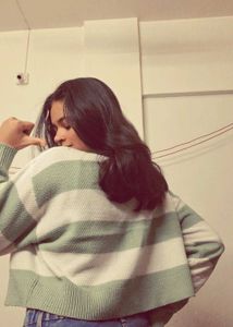 Striped Knit Pullover Sweater